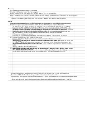1 Fill out a reimbursement form in Excel format