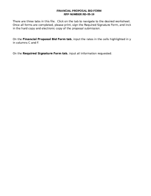 FINANCIAL PROPOSAL BID FORM