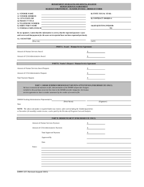 DHMH 437 Vendor Invoice Form