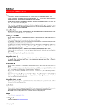 Oracle Java Distribution Client Reporting Form