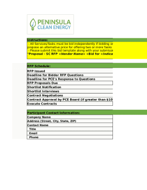 - All Services/Tasks must be bid independently if bidding on two or more Tasks