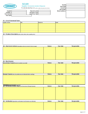 Supplier Corrective Action Request