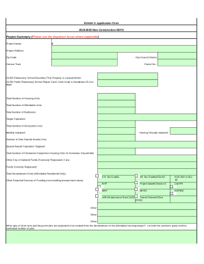 Application Form, Rental Survey, Replacement Unit Analysis, Development Schedule,