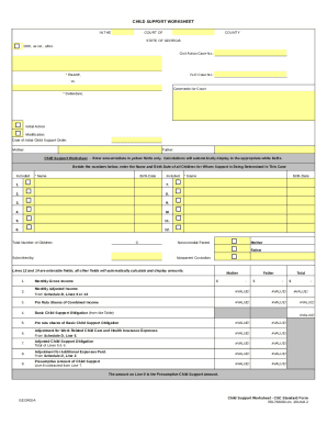 Excel Downloadable Electronic Worksheet