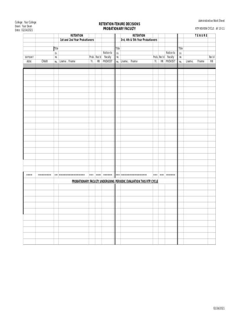 Fillable Online Administrative Work Sheet Fax Email Print pdfFiller