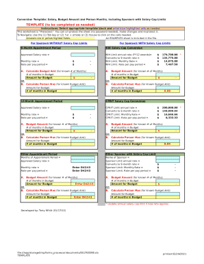 Salary Budget Conversion Template