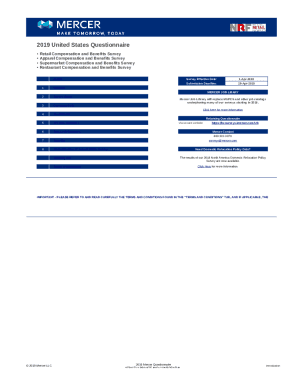 2019 US Compensation and Benefits Survey