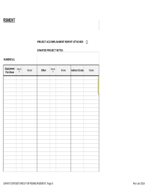Expenditure Workbook - Reimbursement