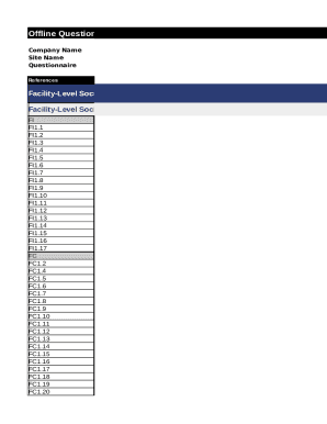 Facility-Level Social and Environmental Responsibility Questionnaire