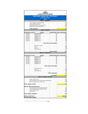 Personal Financial Statement