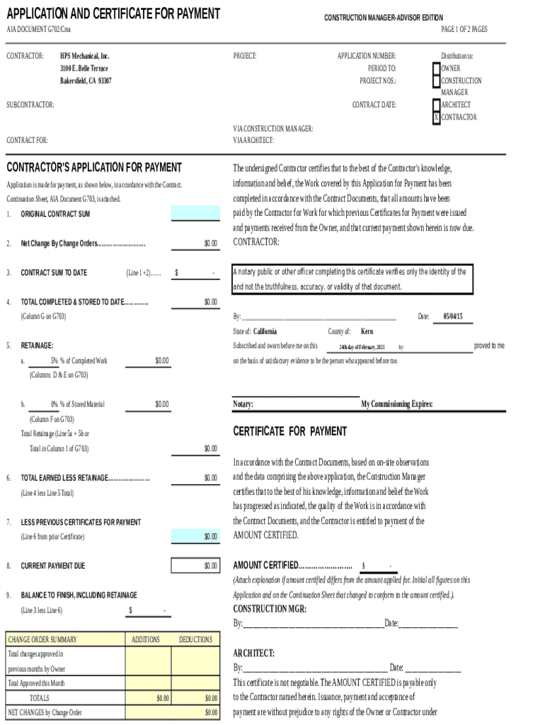Fillable Online AIA Billing Sheet. Various Projects Fax Email Print ...
