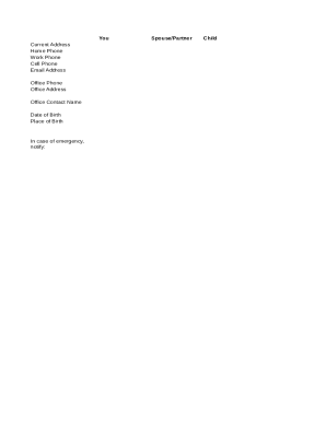 Personal Emergency Contact Form