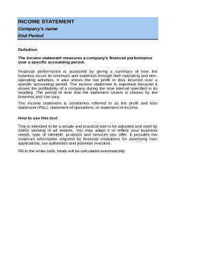 Income Statement Template