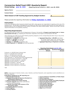 Coronavirus Relief Fund Quarterly Report