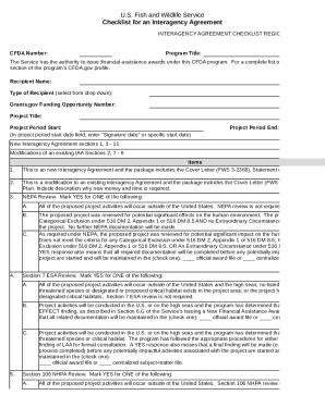 Interagency Agreement Checklist