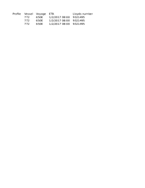 Vessel Voyage Details Form