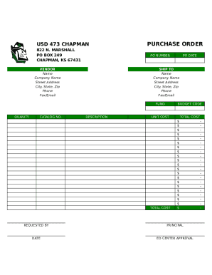 Chapman Purchase Order