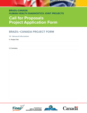 Call for Proposals Project Application Form - Finep