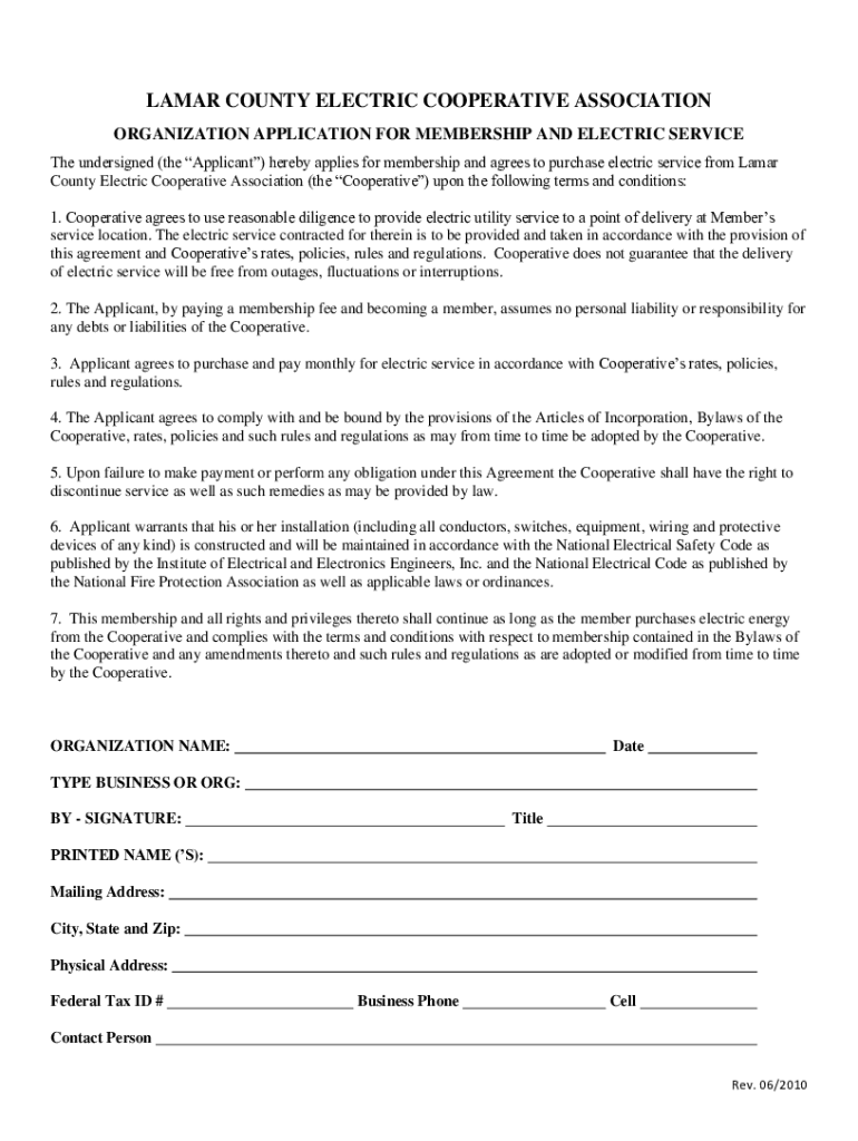 LAMAR COUNTY ELECTRIC COOPERATIVE ASSOCIATION Preview on Page 1