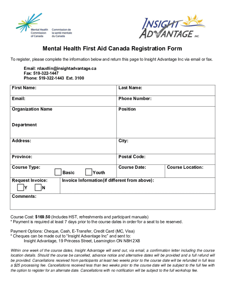 Fillable Online Programs and Services - Mental Health for All Fax Email ...