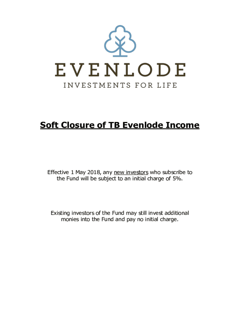 Fillable Online TB Evenlode Investment Funds ICVC TB Evenlode TB