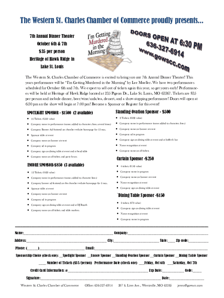 Fillable Online The Western St. Charles Chamber of Commerce proudly