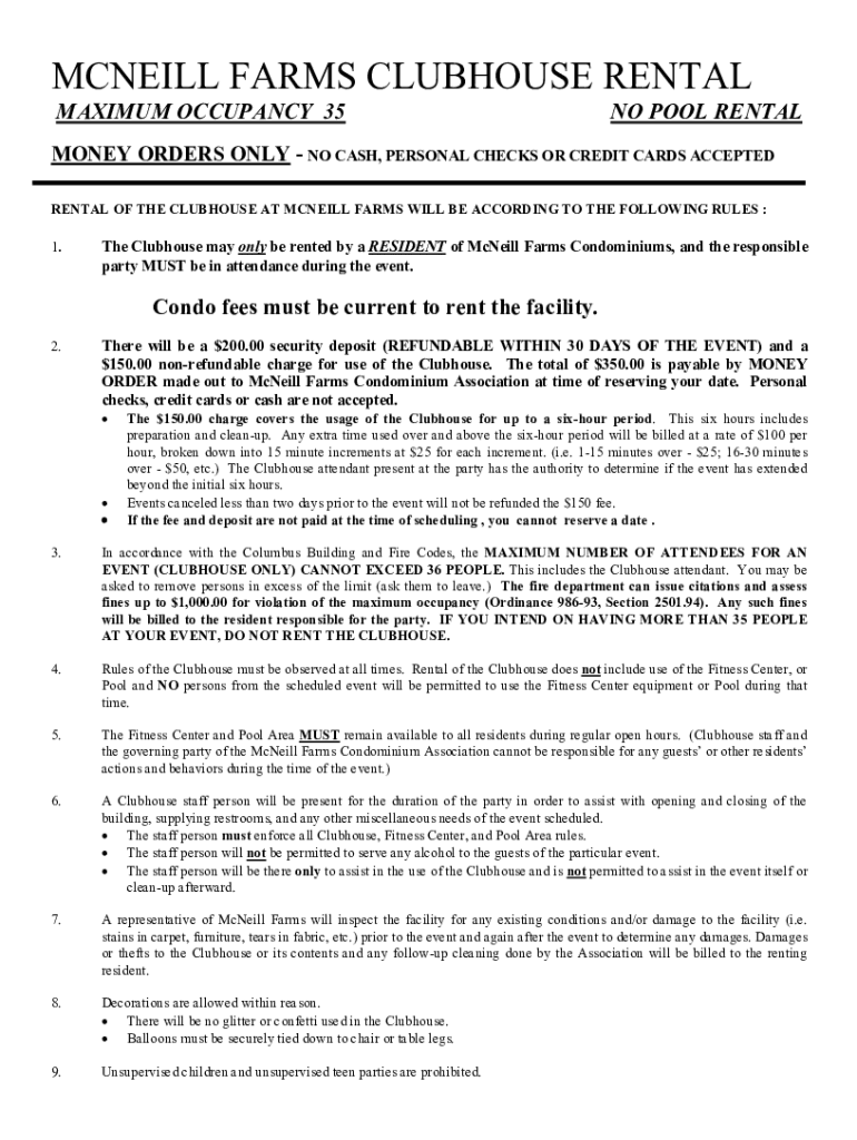 Fillable Online The Mcneill Farms East Condominiums Area of Blacklick