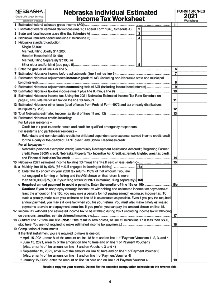 nebraska estimated tax payments Preview on Page 1