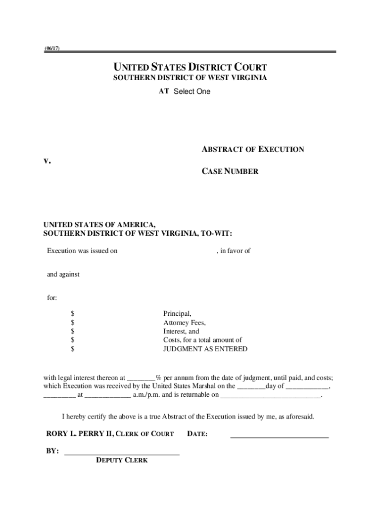 Fillable Online UNITED STATES DISTRICT COURT SOUTHERN DISTRICT OF WEST