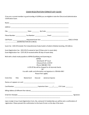 EXAM REGISTRATION FORM/STUDY GUIDE - American ...