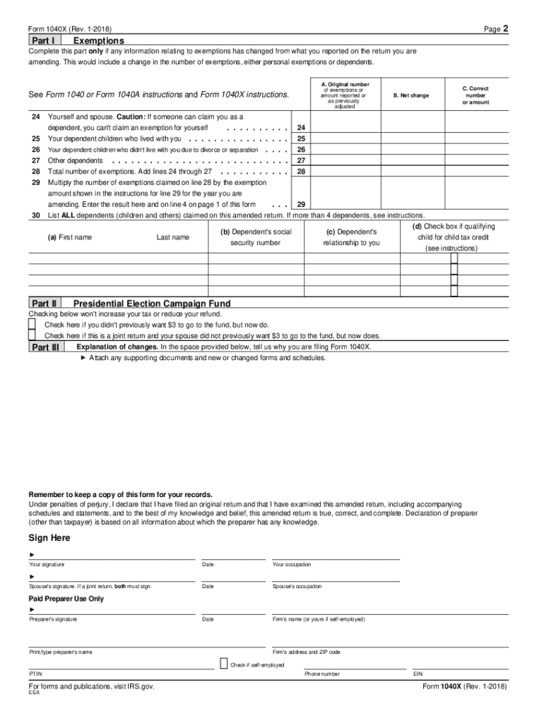 Fillable Online Form 1040X Instructions: Everything You Need to Know ...