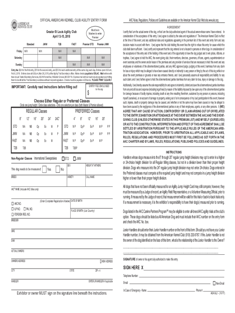 Fillable Online Regulations for Agility Trials and Agility Course Test (ACT)Rules, Policies and