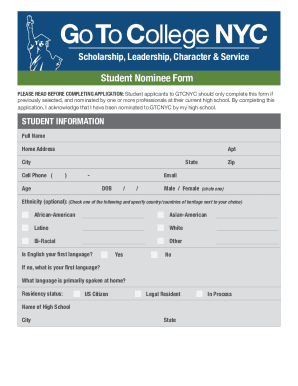 GTCNYC - Student Nominee Form Final