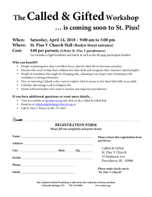 The Called &amp;amp;amp; Gifted Workshop