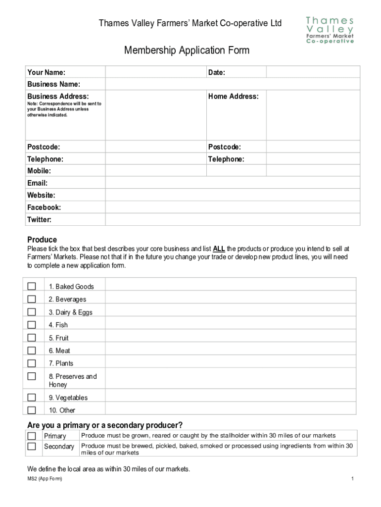 Thames Valley Farmers Market Association Preview on Page 1