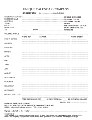 Fillable Online 22+ Business Calendar Templates - Free Sample, Example ...