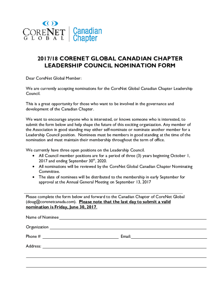 Fillable Online About Canadian Chapter Global Canadian