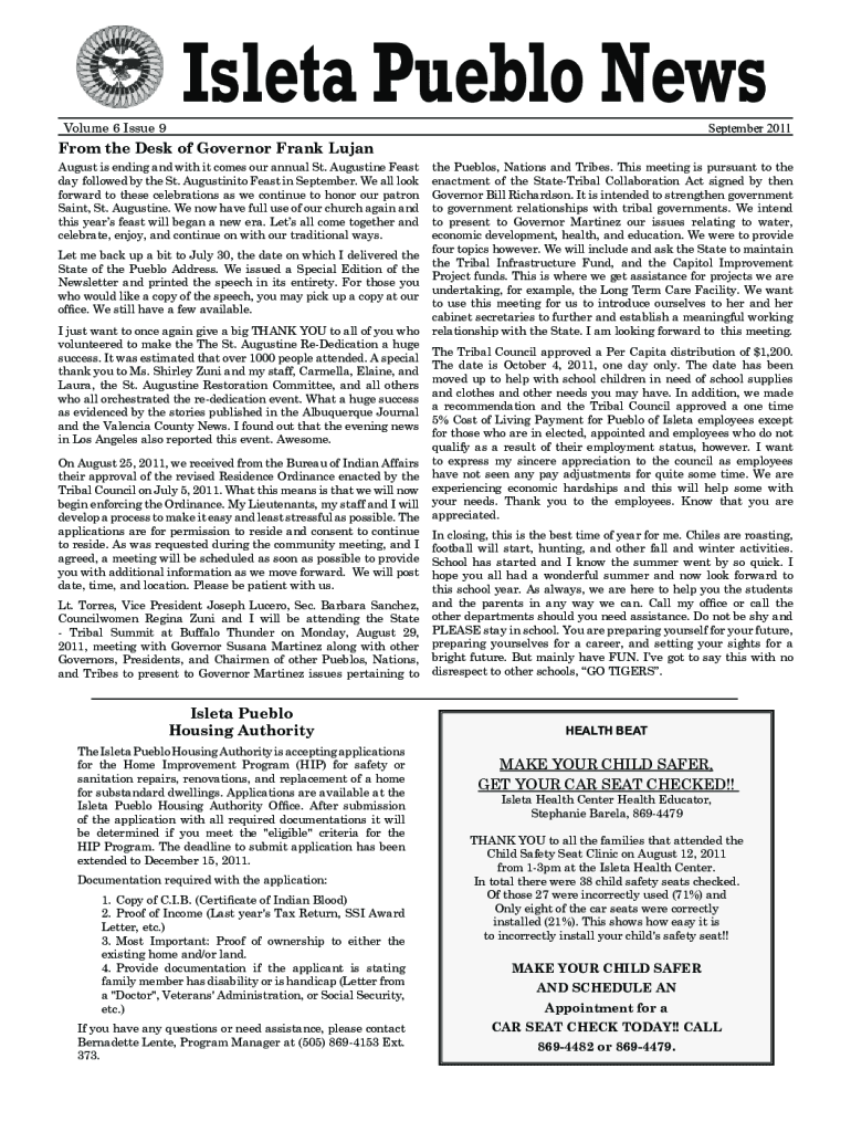 Fillable Online From the Desk of Governor Frank Lujan Isleta Pueblo