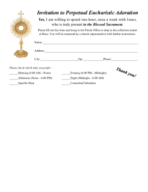 Invitation to Perpetual Eucharistic Adoration