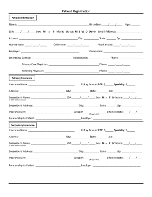 Fillable Online PATIENT REGISTRATION (Please complete form in ink) Fax ...
