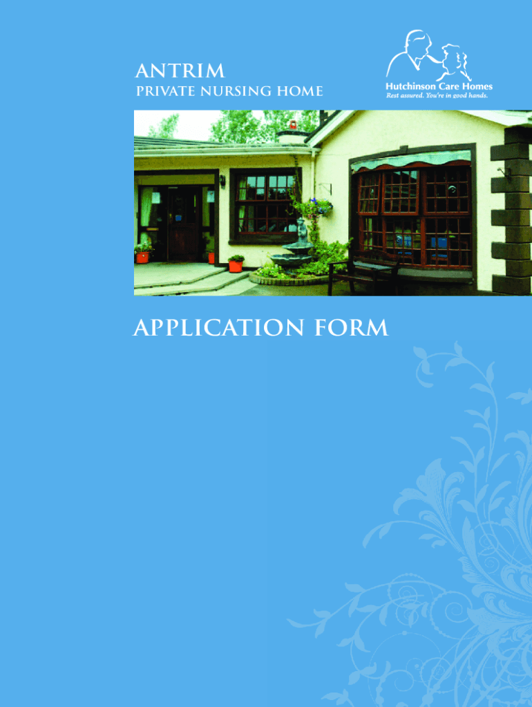 Fillable Online APPLICATION FORM Hutchinson Care Homes Fax Email