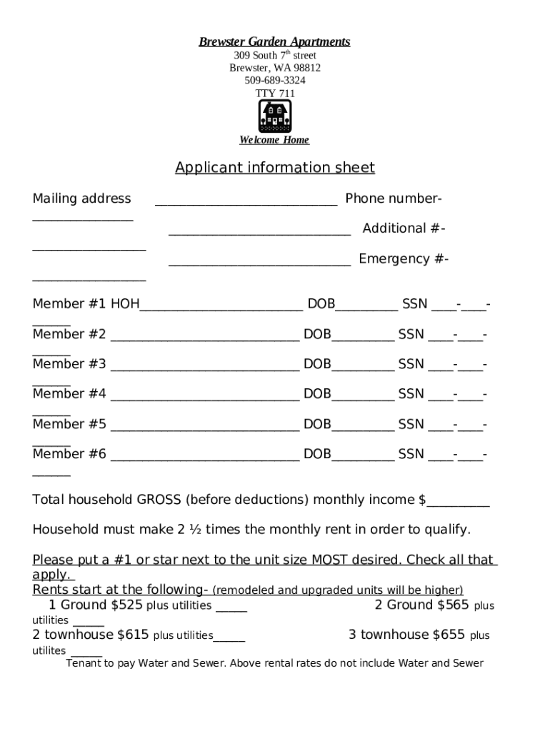 Brewster Gardens Apartments OffCampus Housing, Brewster, WA Doc