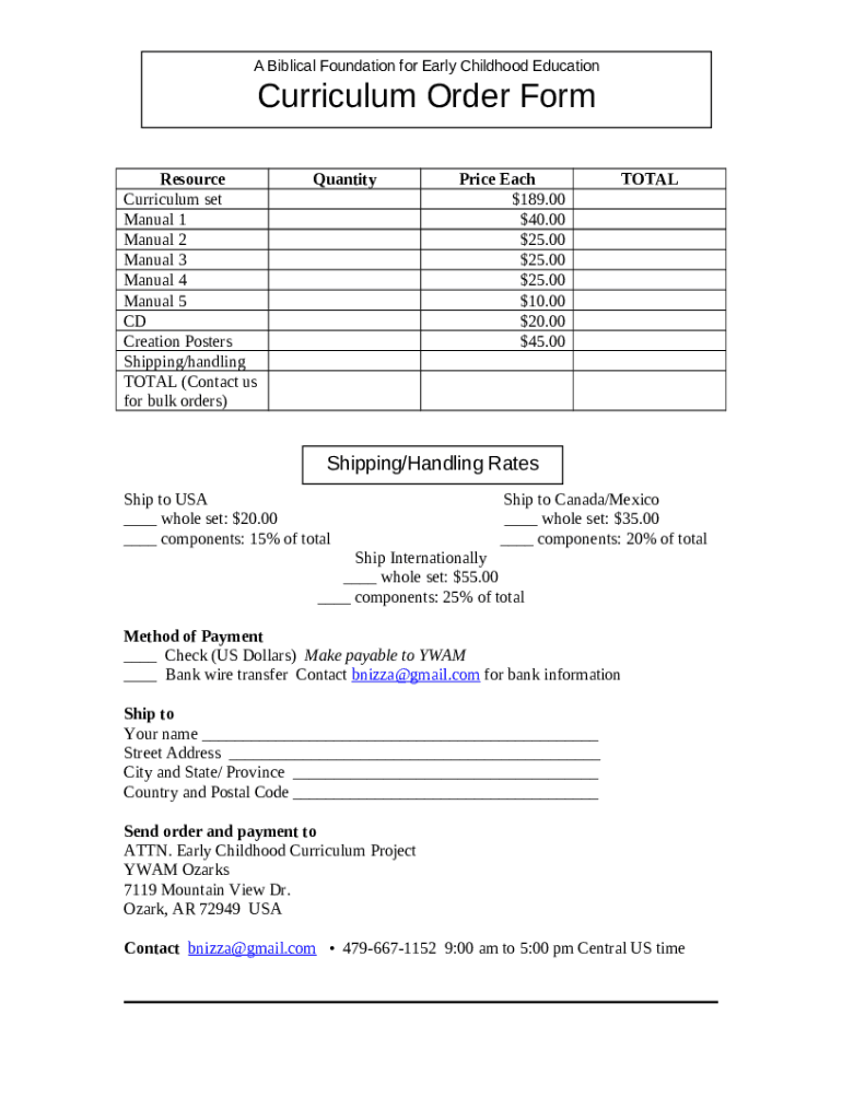 Curriculum set Doc Template pdfFiller