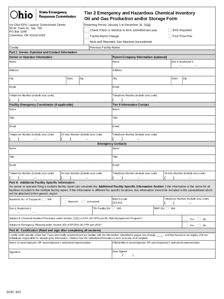 Tier II Chemical Inventory Instructions US EPA Doc Template pdfFiller