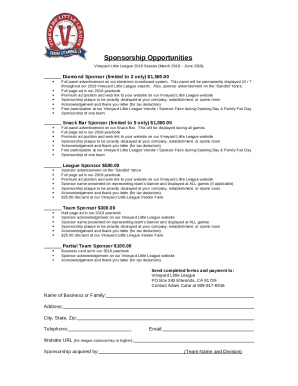 Fundraising for Tournament and Commercialization - Little League