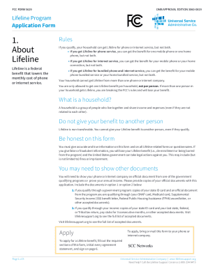 FCC Form 5629 Lifeline Program Application