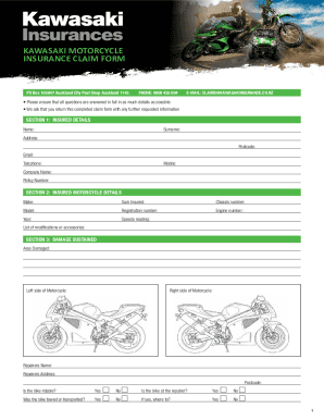 Kawasaki Motorcycle Insurance Claim Form