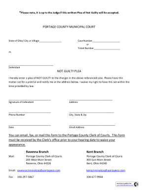 Fillable Online Fillable Online PORTAGE COUNTY MUNICIPAL COURT NOT