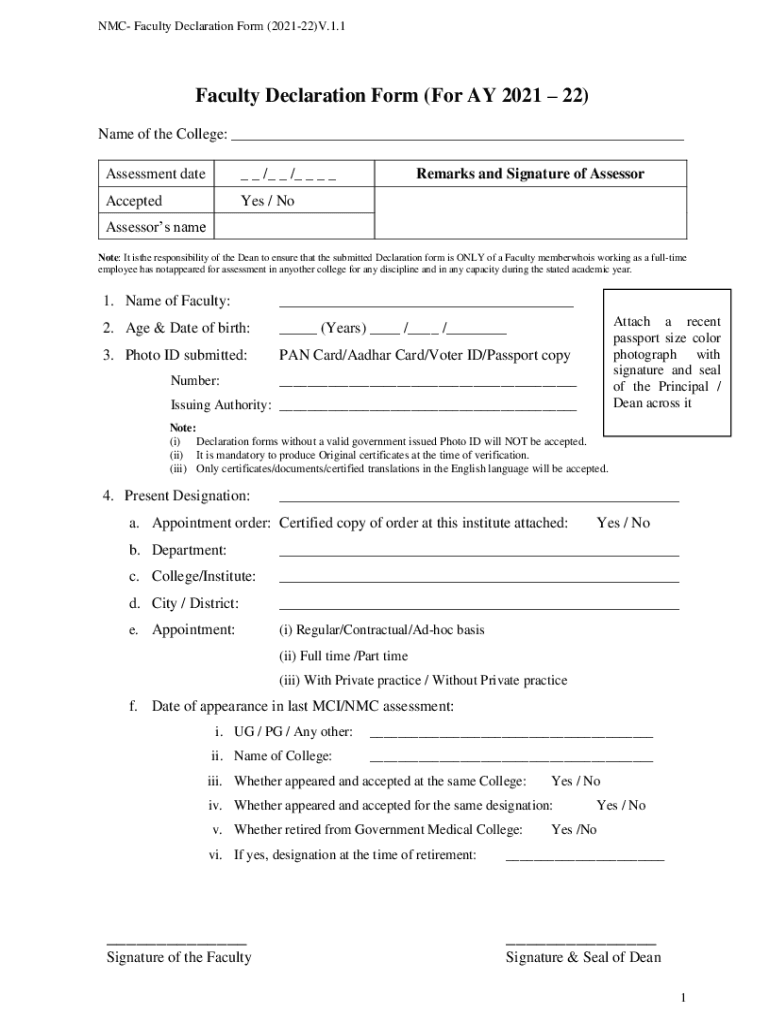 Nmc Declaration Form 2022 23 Fill Online Printable Fillable Blank 