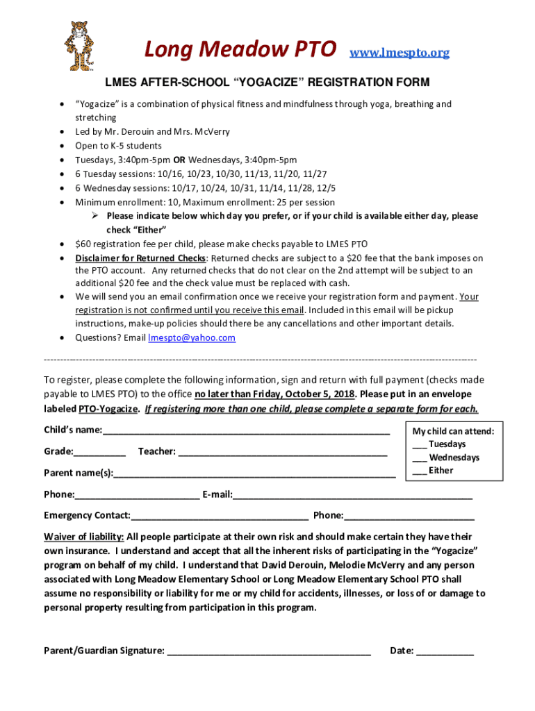 Fillable Online to Long Meadow Elementary School Long Meadow